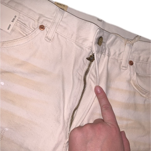 RRL DoubleRL Ralph Lauren High Slim Cream Beige Straight Cowboy Jeans 30x30 Pant - Picture 5 of 13